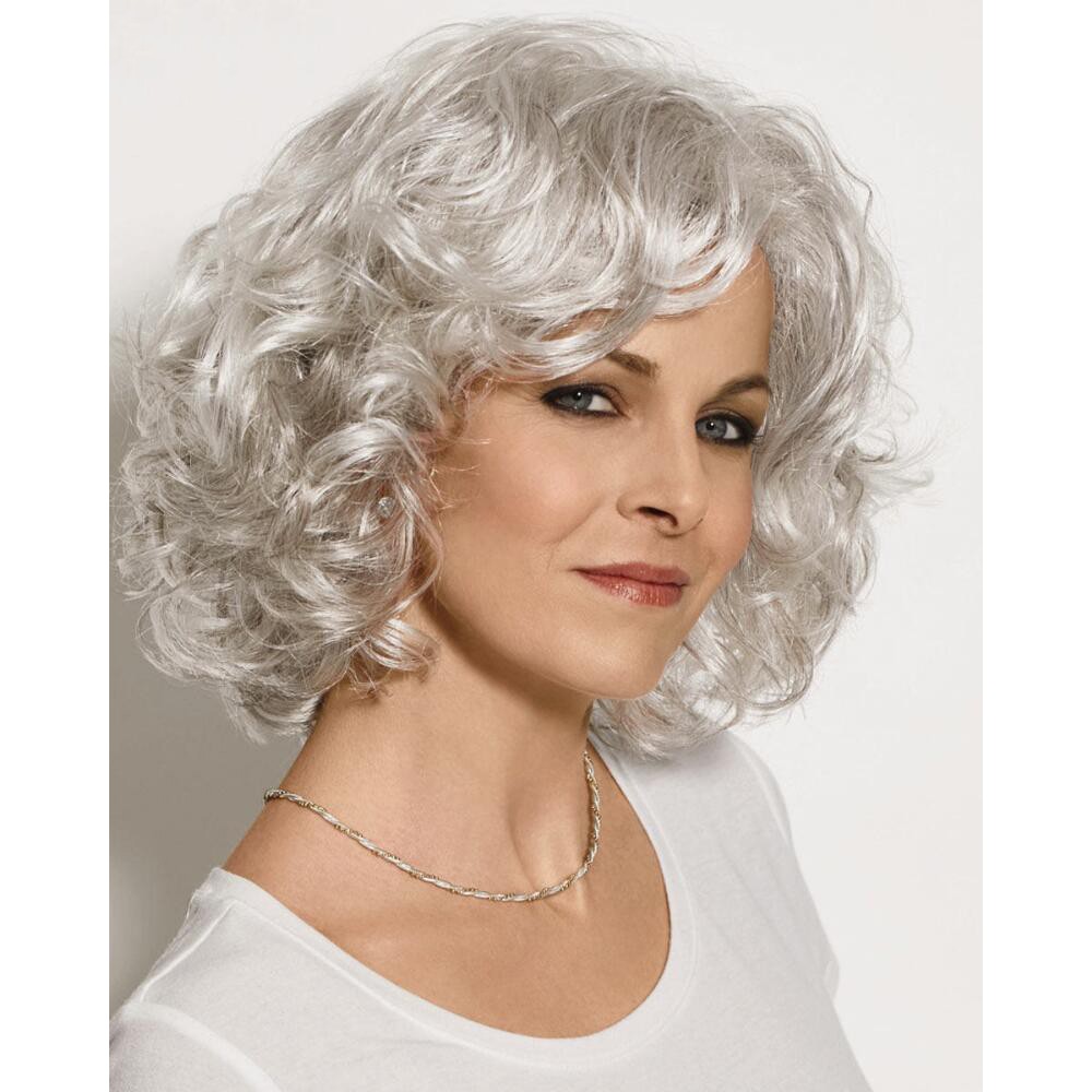 Wunderschöne mittellange Bob Perücke mit üppigen luftigen Lagen offener Locken