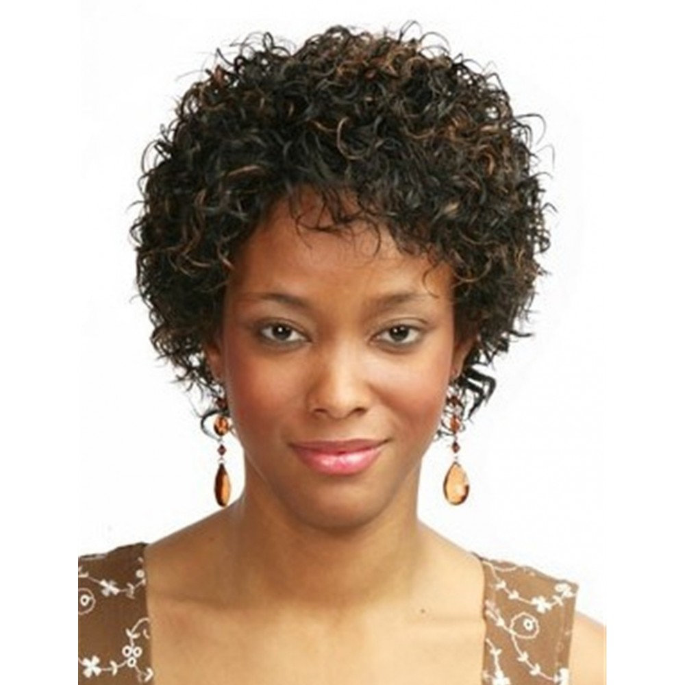 Afro Kurz Synthetisches Haar Perücken Natural für Damen