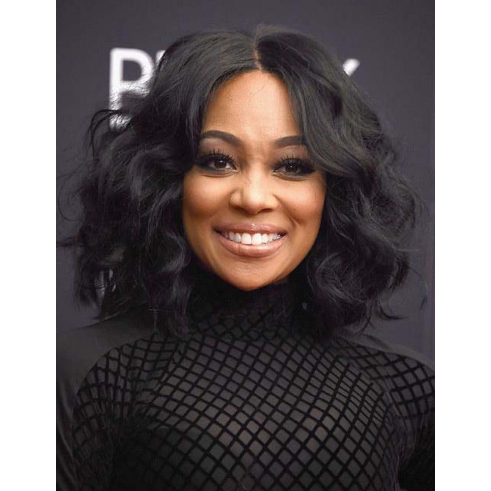Schwarz Körperwelliges Haar lace front Perücken für Damen
