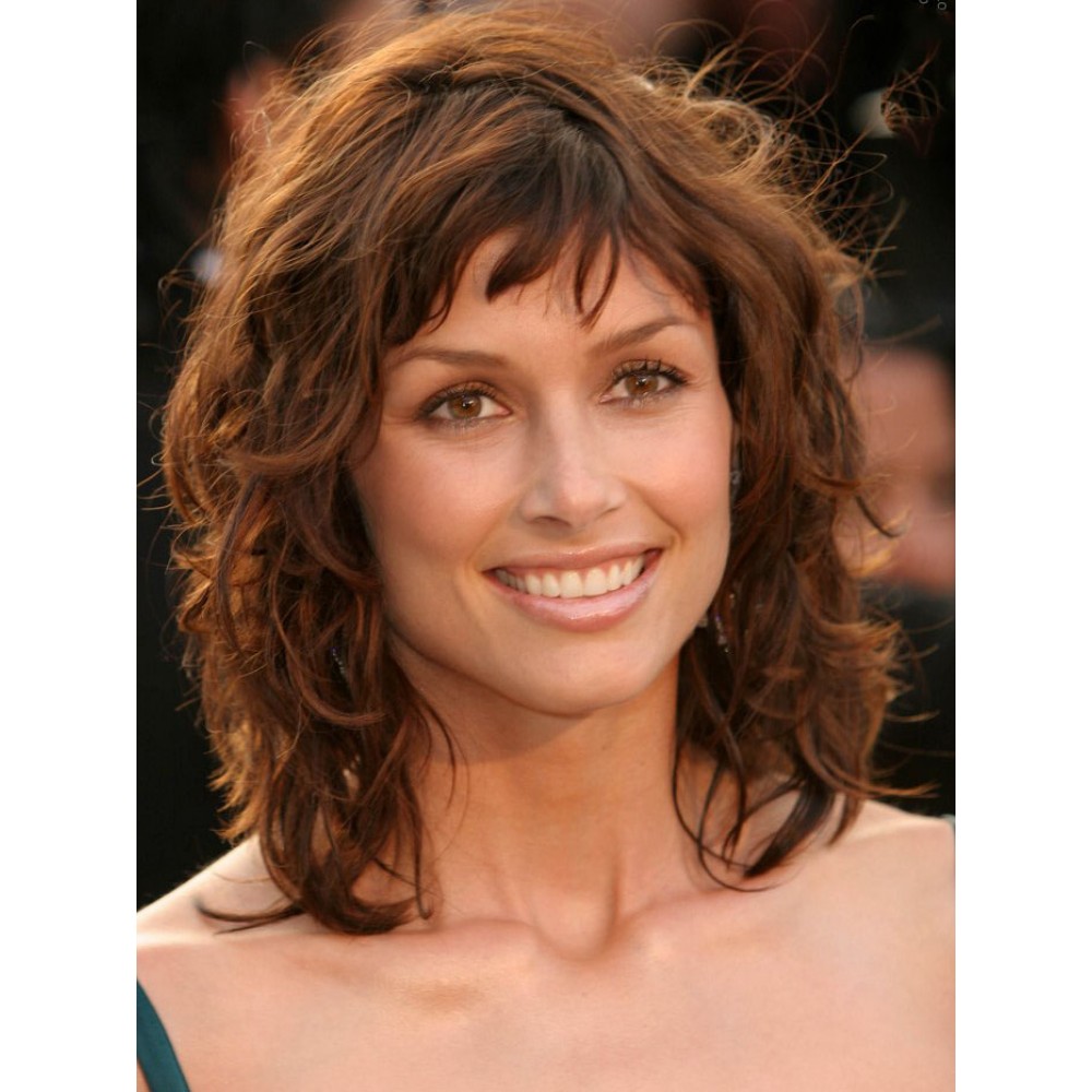 Bridget Moynahan's Shag Schichten Haarschnitt Braun Perücke