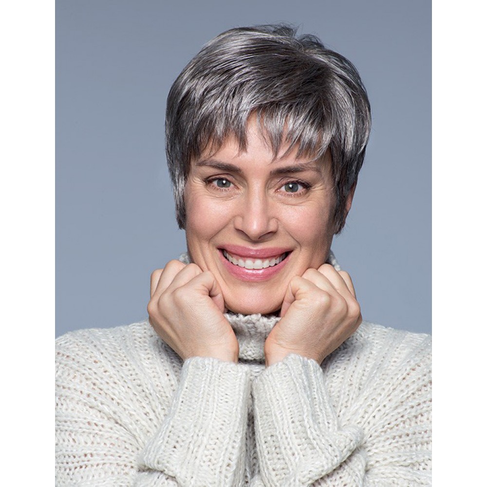 Cute Pixie Cut Graue Perücke für Damen