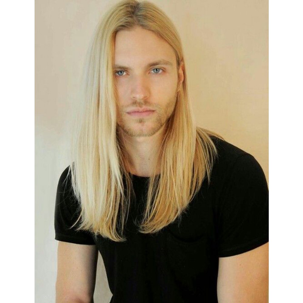 Elegant Blonde Glatt Lace Front Mono Top Haar Perücken für Herren