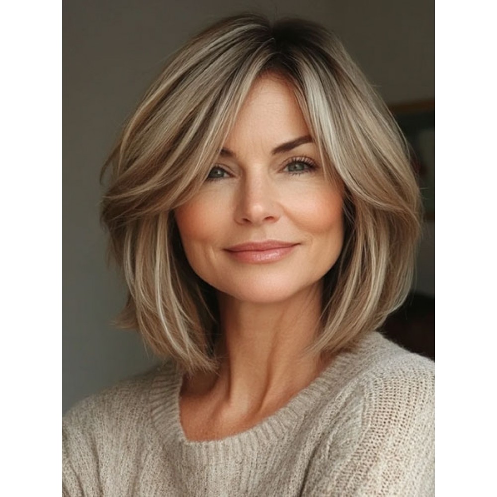 Must-Try Bob Frisuren Vollspitze Echthaar Perücken für Frauen
