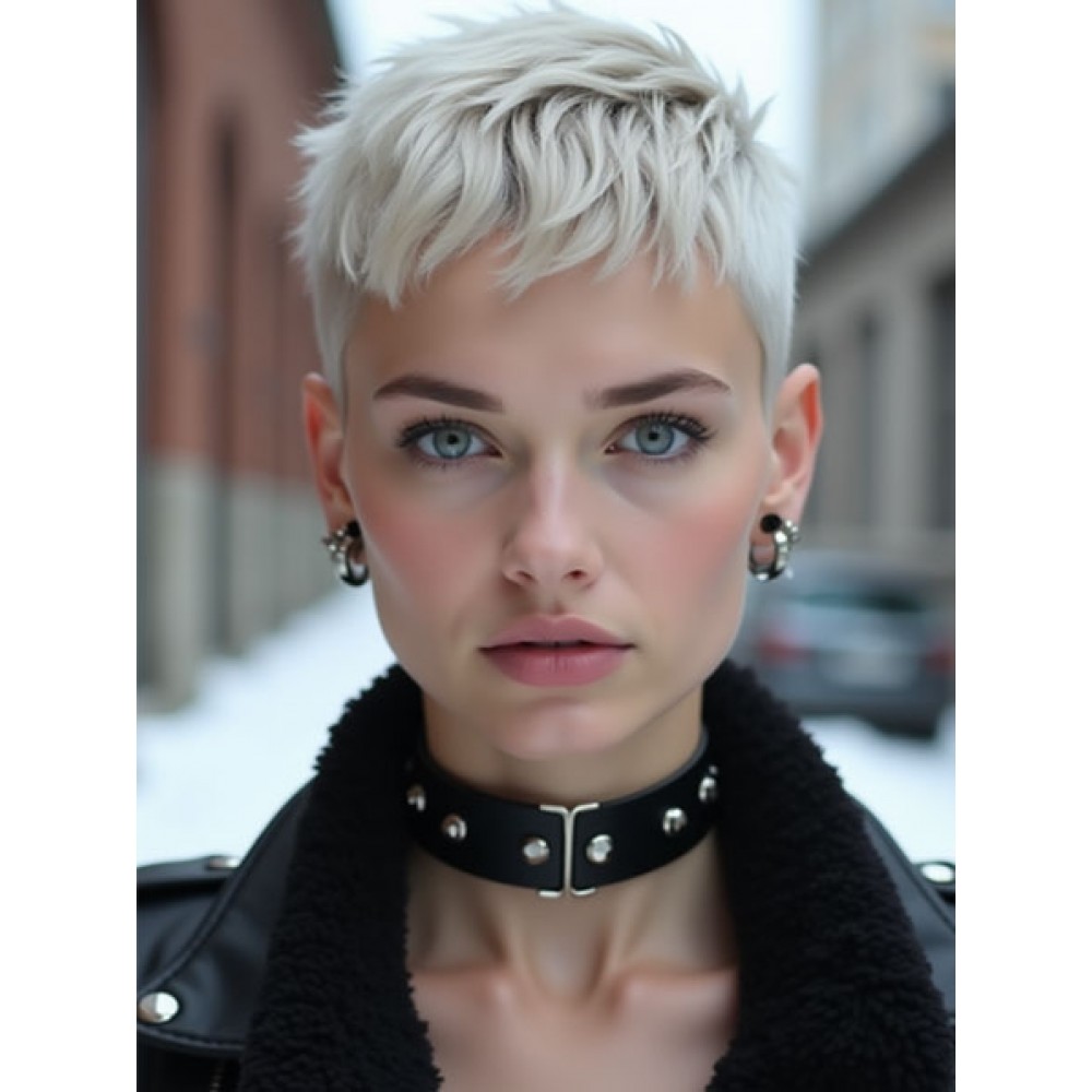 Kurze Pixie Cut Synthetische Perücke für Damen