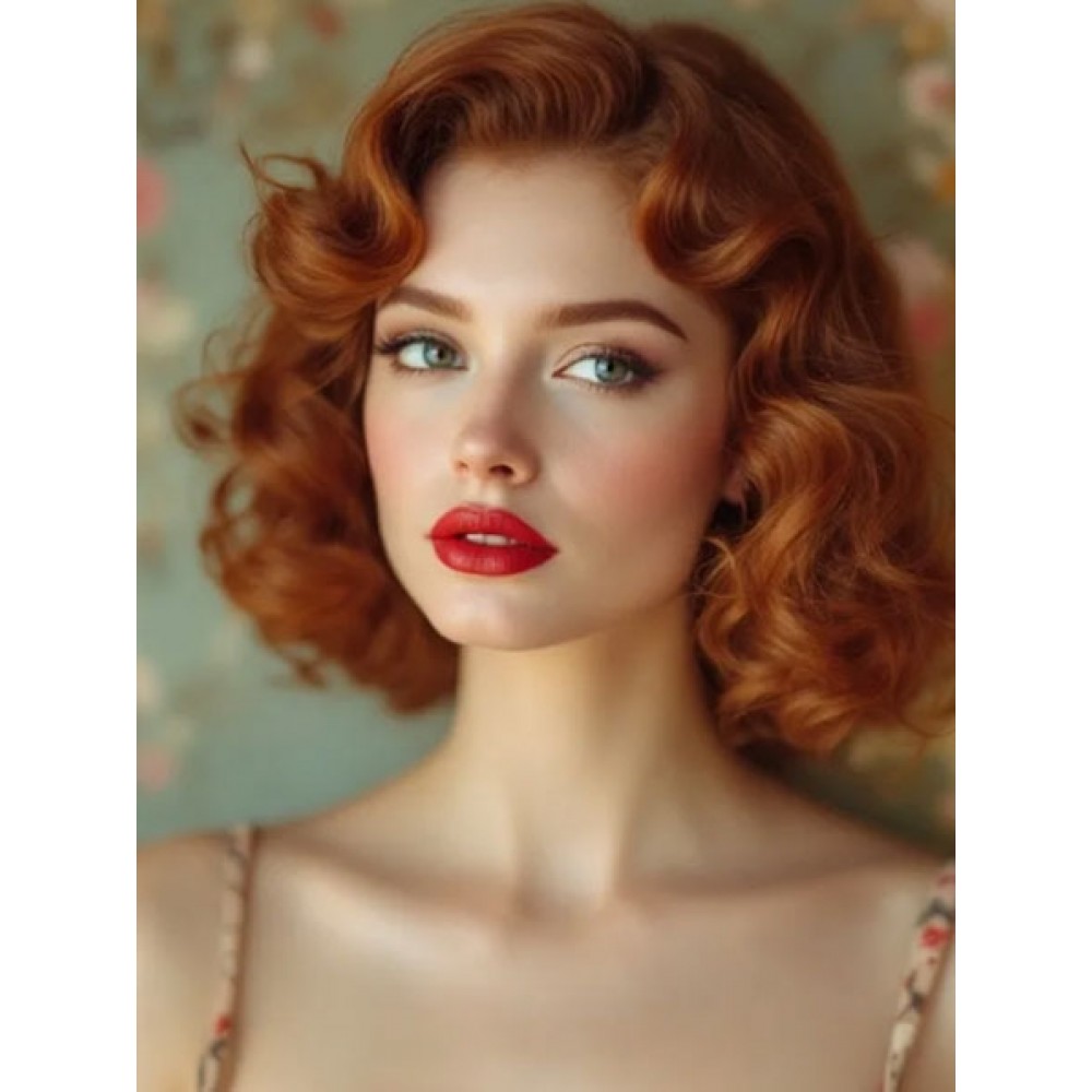 Mittellange Locken Synthetische Perücke Für Frauen