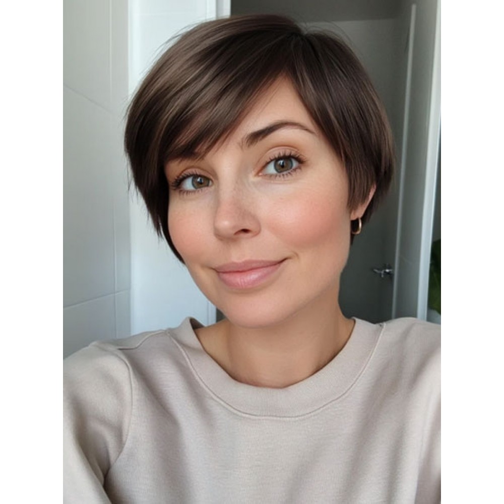 Damen Kurze Pixie Frisur Synthetische Perücken