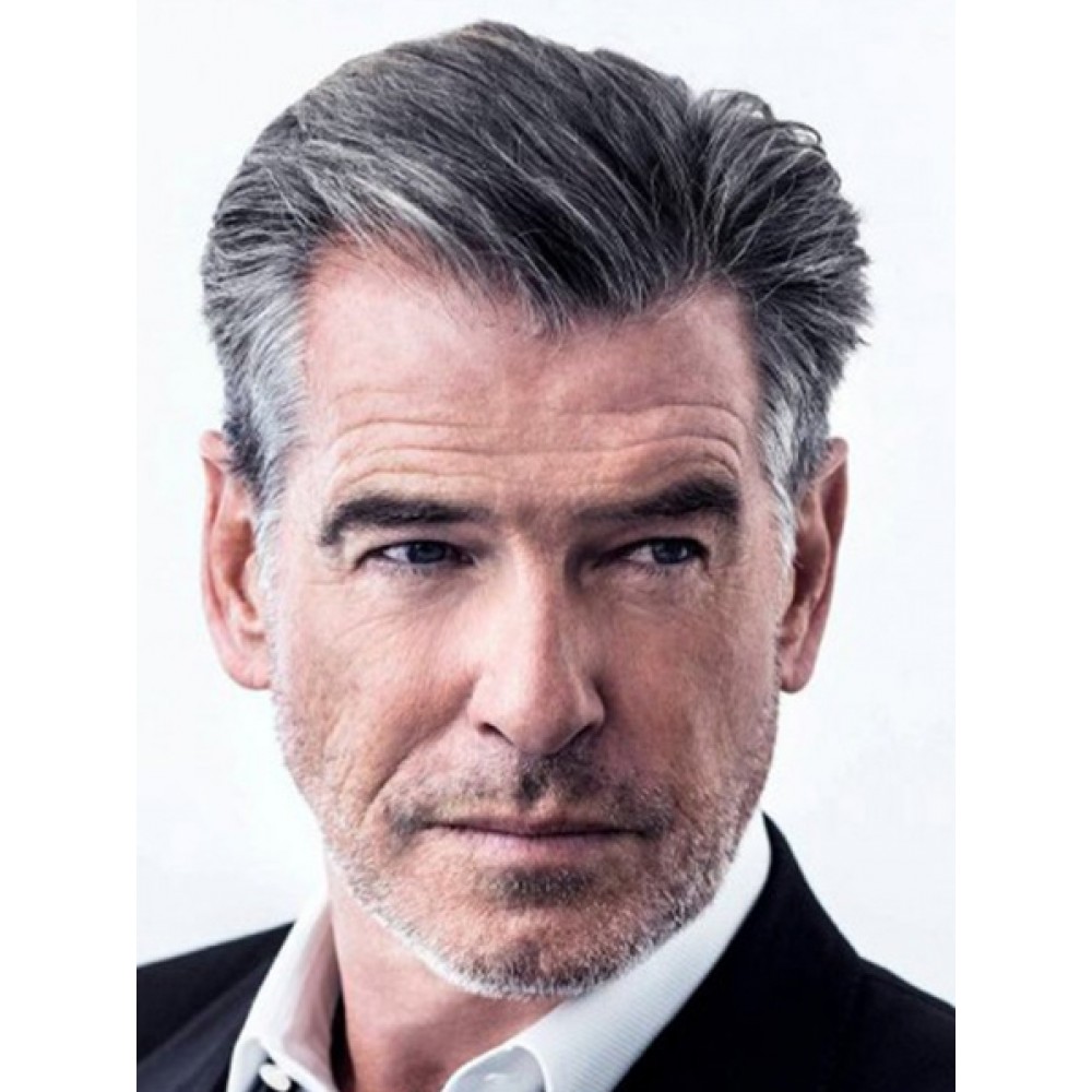 Herren Kurze Graue Lace Front Haar Perücken