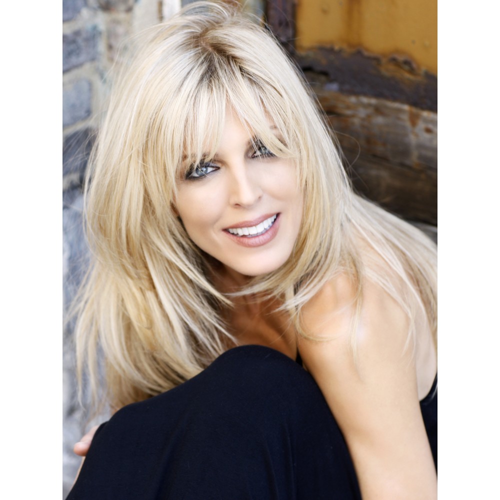 Marla Maples Lange Blonde Echthaar Kappenlose Perücke
