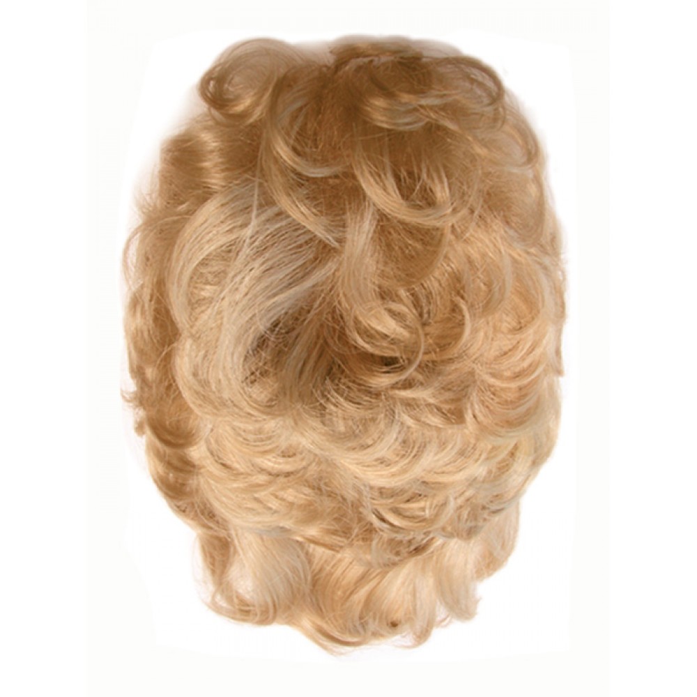 Blond lockige Kurze Synthetische Kappenlose Haarteile