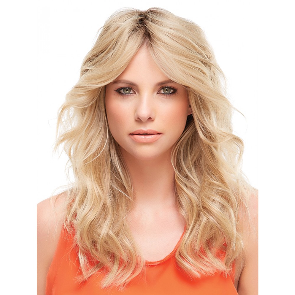 Wellen Blond Remy Echthaar Mittellange Weibliche Haarteile