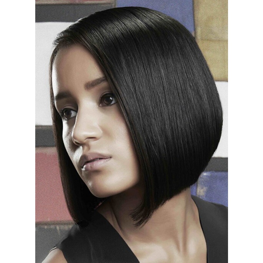 Mittellange Lace Front Gerade Remy Echthaar Perücke