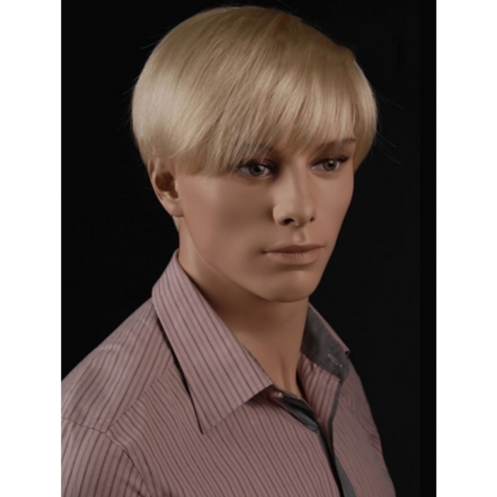 Kappenlose Kurze Synthetische Blonde Gerade Perücke