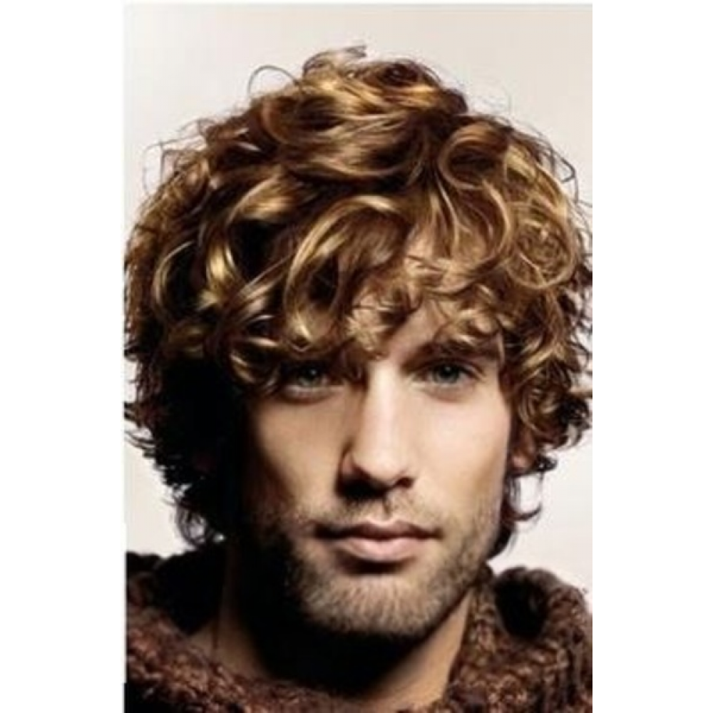 Vollspitzen Kurze Synthetische Blonde Locken Perücke