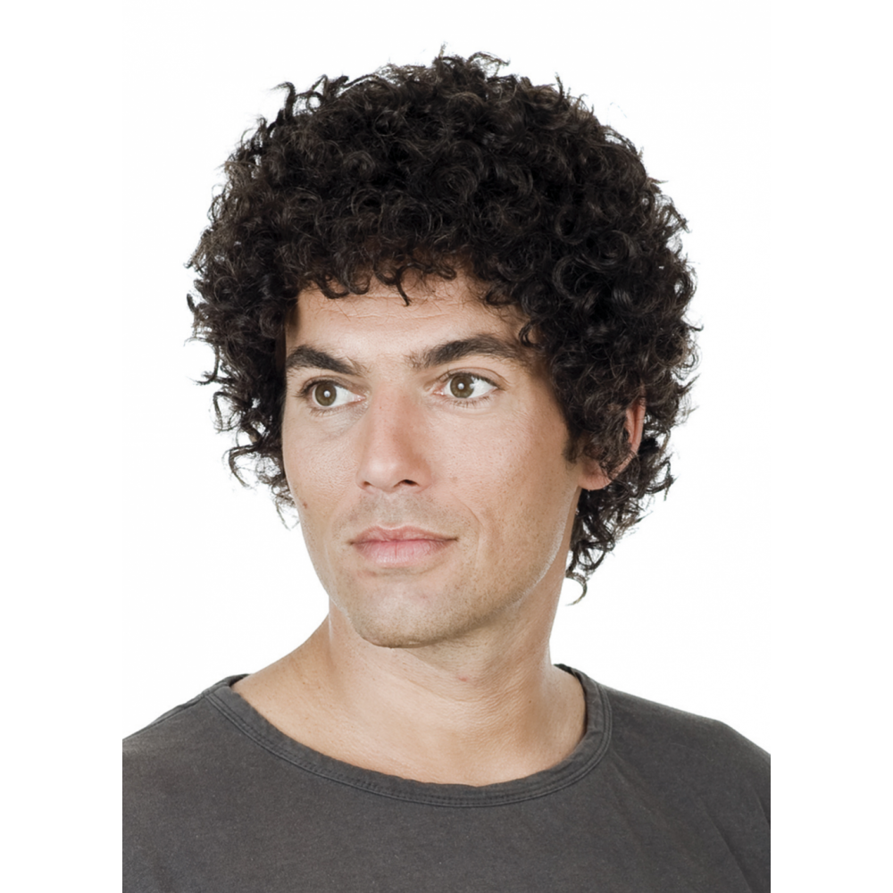 Kappenlose Braune Kurze Locken Synthetische Perücke