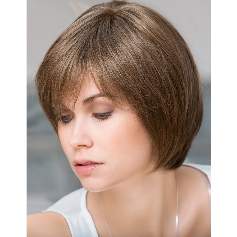 Glatt Braun 100% Echthaar Mono Haarteile
