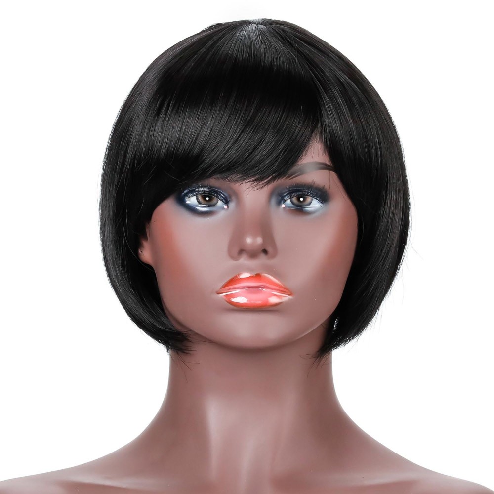 Schwarze Perücken für Damen Bob Stil