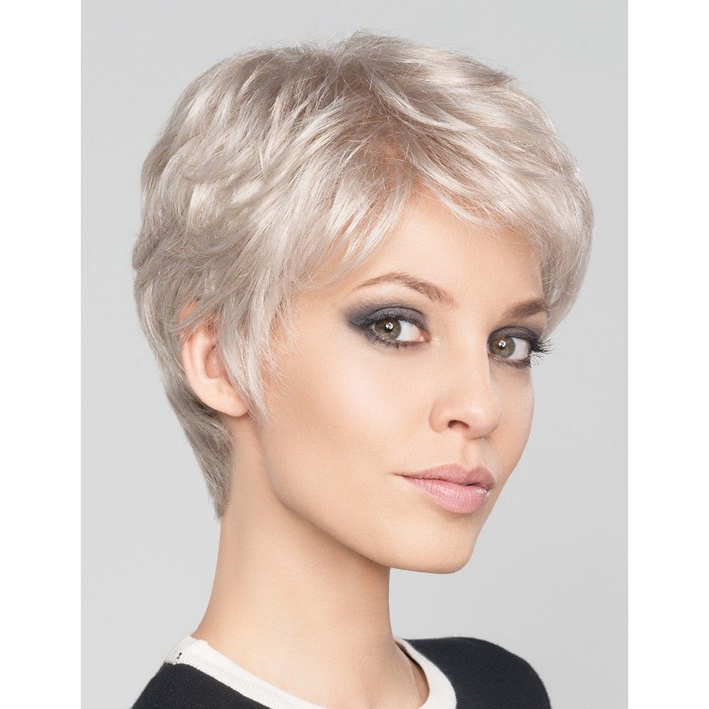 Kurze Pixie Cut Silber Graues Haar Perücke