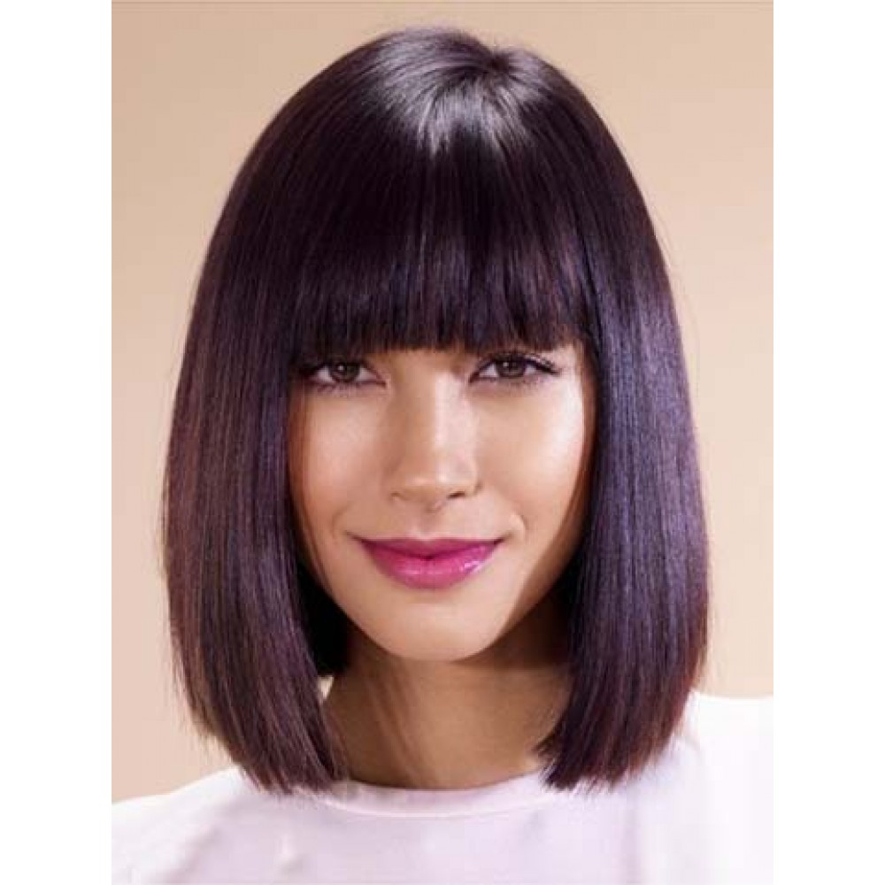 Bob Smooth Hairstyles Wig With Full Bangs