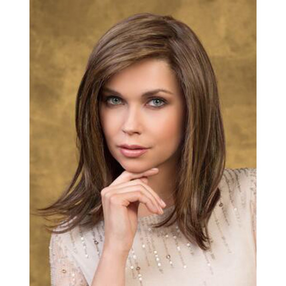 Schöne Mittellange Lace Front Mono Synthetische Perücke