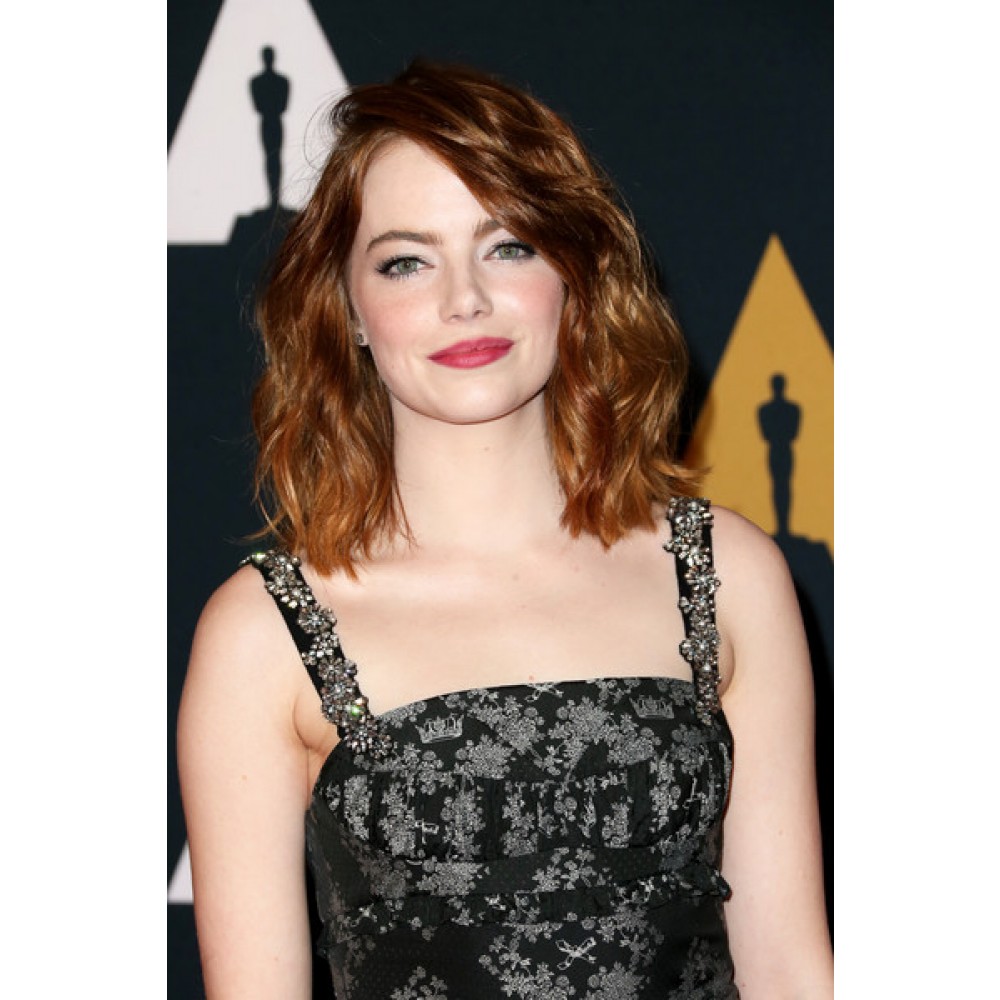 Emma Stone Schulterlange Frisur Mittellange Perücke