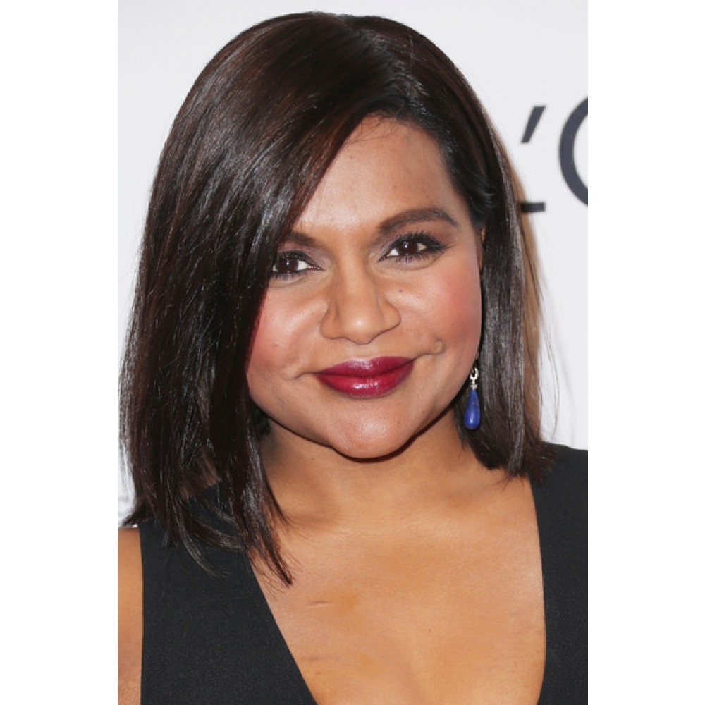 Mindy Kaling Schulterlange Bob Frisur Full Lace Echthaar Perücke