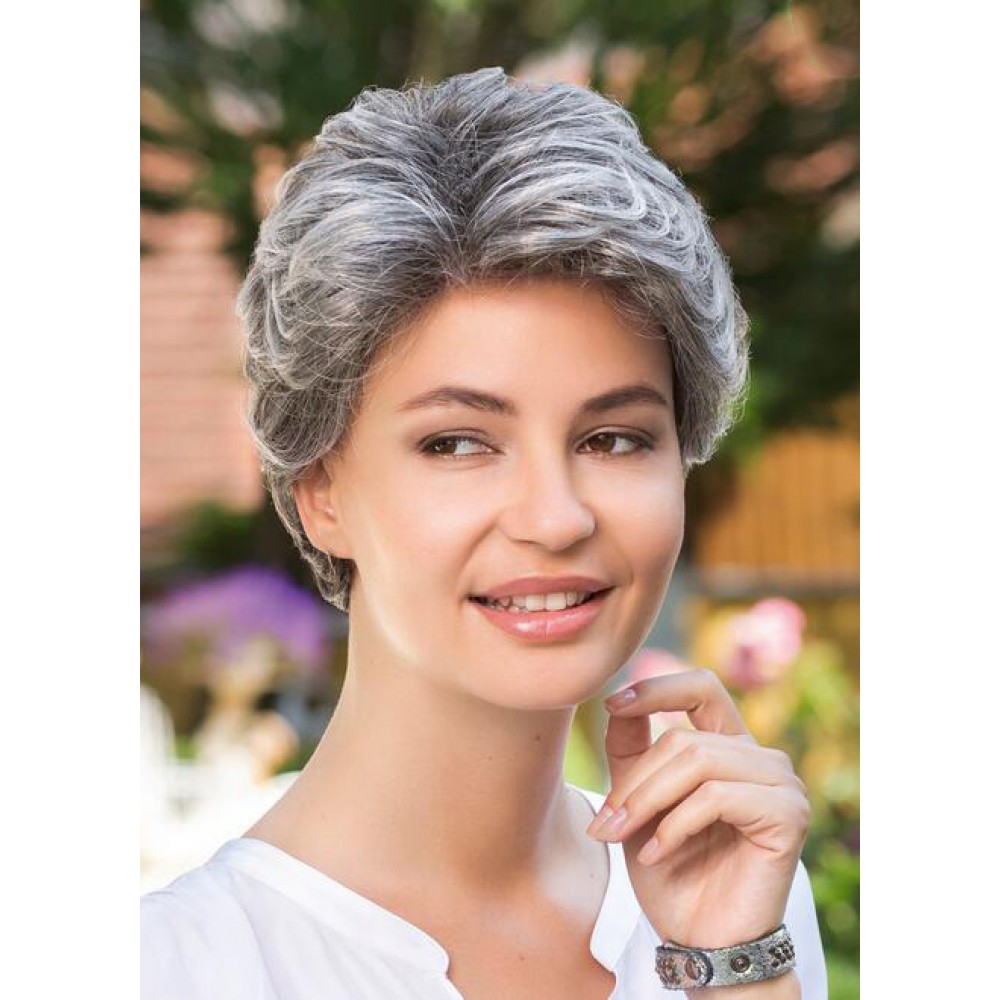Fashion Kurze Lockige Graue Lace Front Perücke
