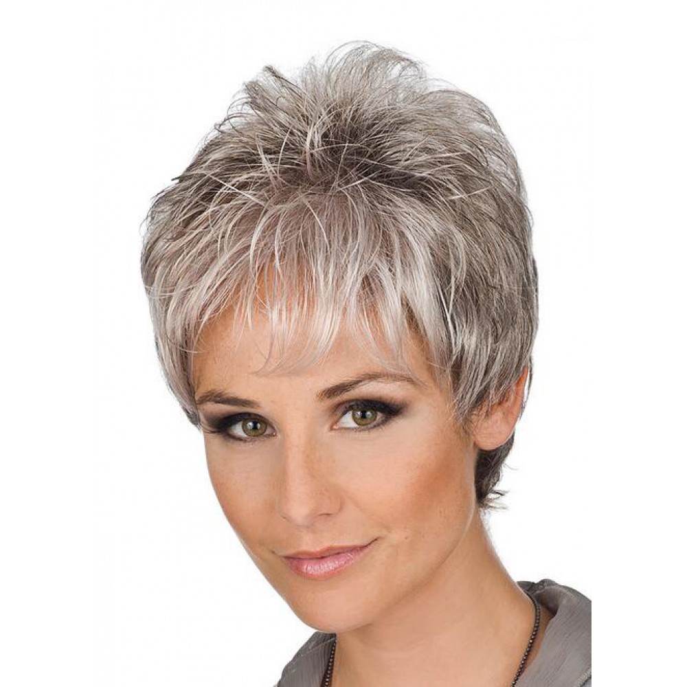 Kurze Schnitte Gerade Graue Full Lace Perücke
