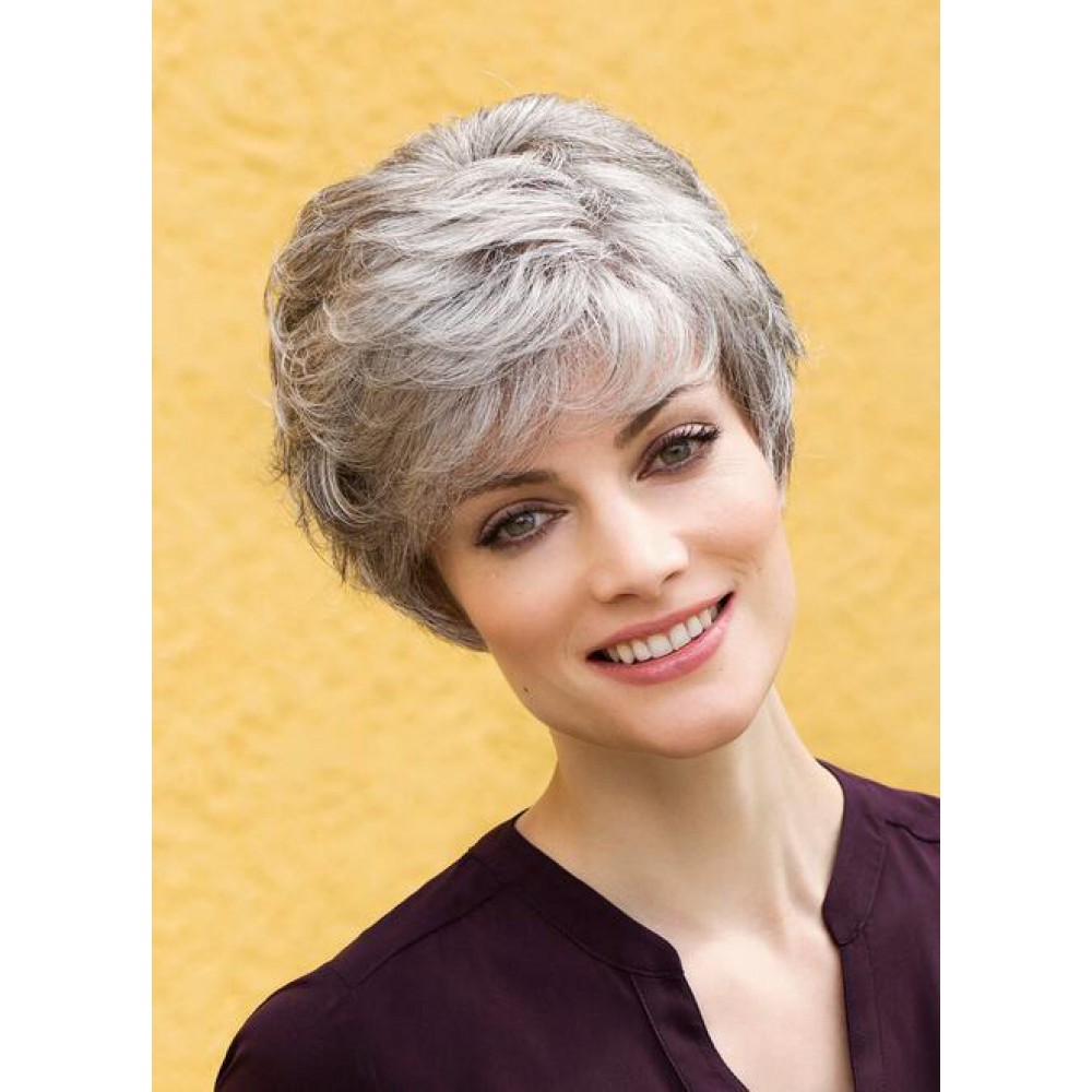 Schöne Lockige Full Lace Synthetische Graue Perücke
