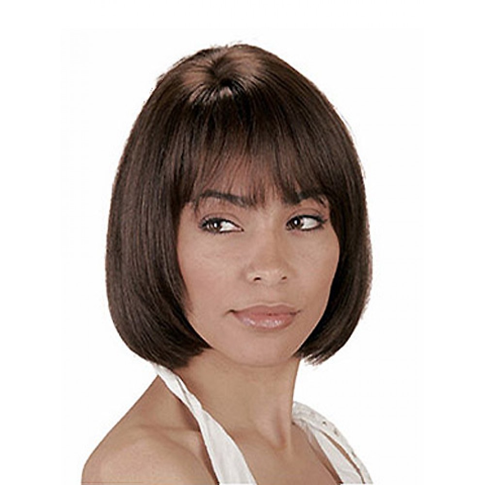 Echthaar Damen Lace Front Mono Top Perücke mit Pony