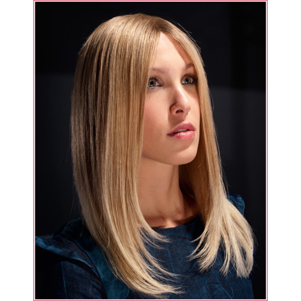 Lange Gerade Lace Front Echthaar Mono Perücke