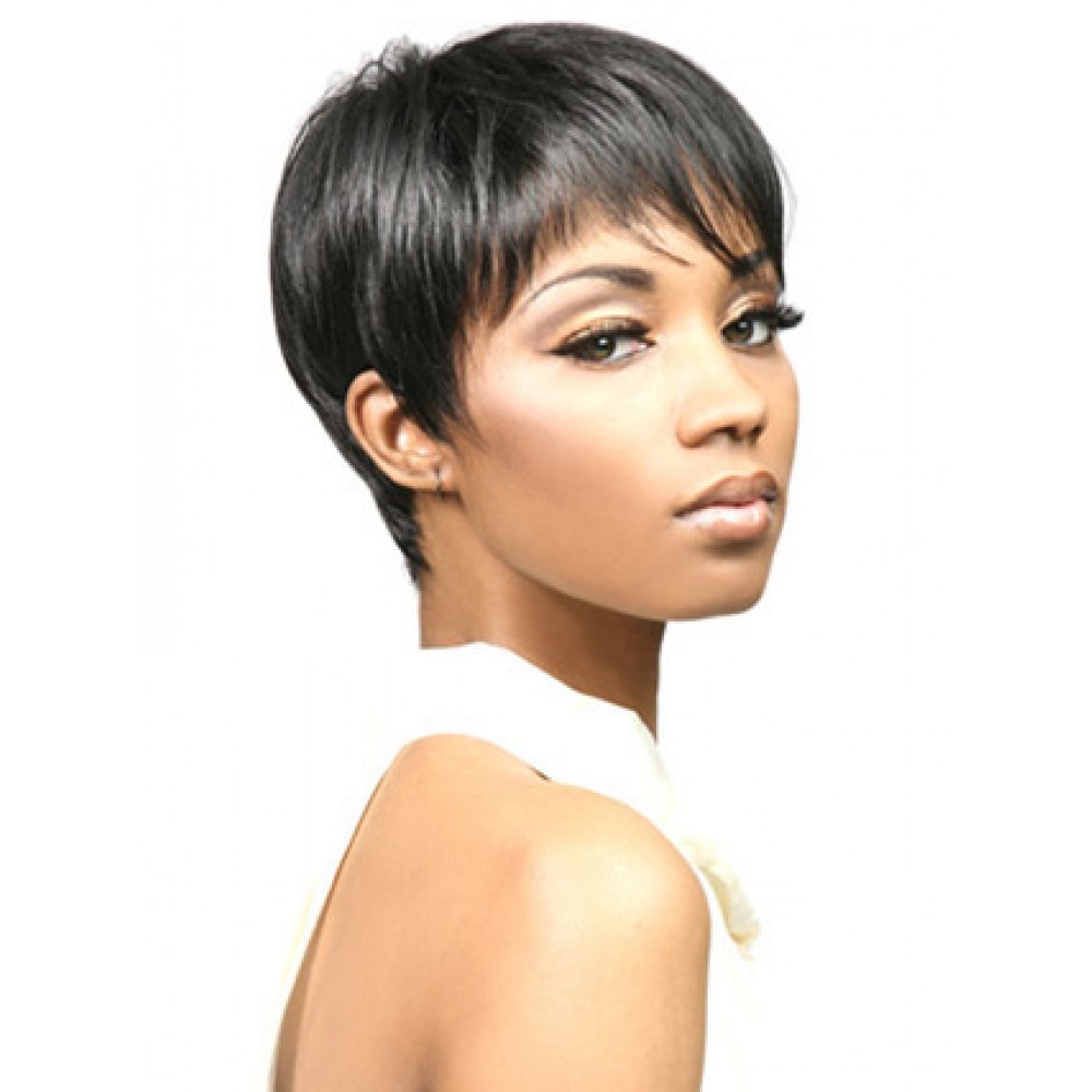 Synthetisch Cropped Glatt Kappenlose Haar Perücke