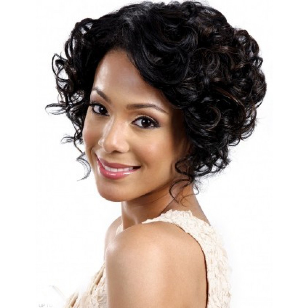 natürlich Schwarze Kurze Locken African American Perücke