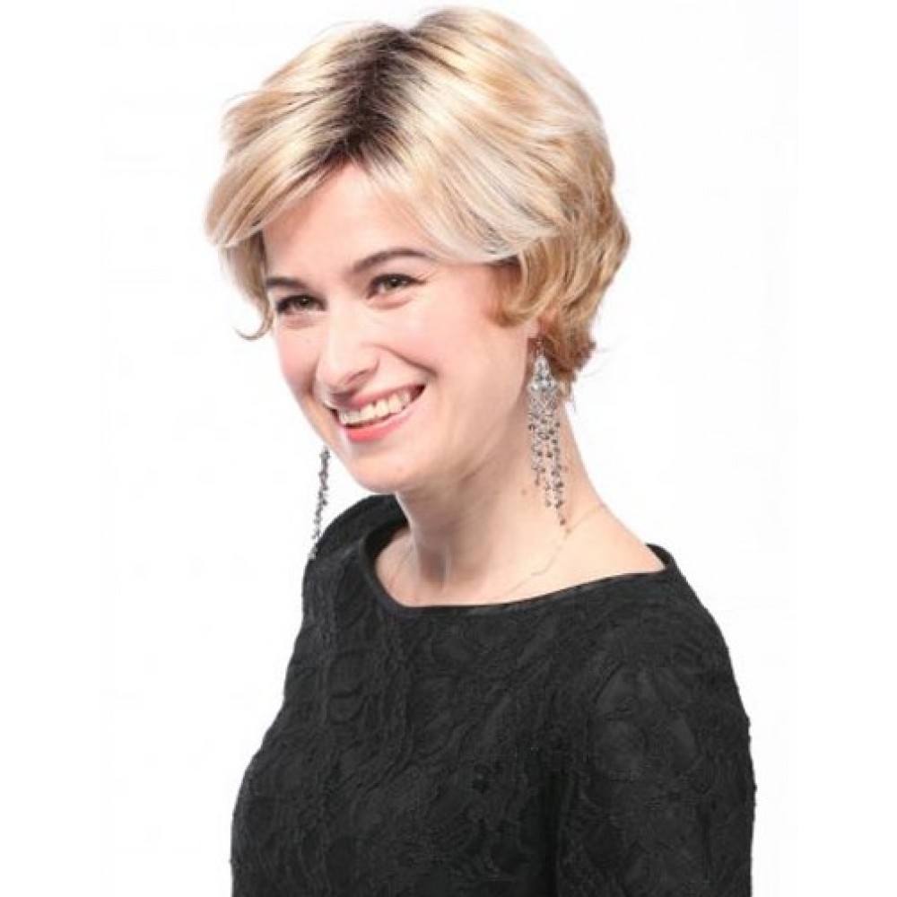 Kurze Blonde Locken Weibliche Perücke