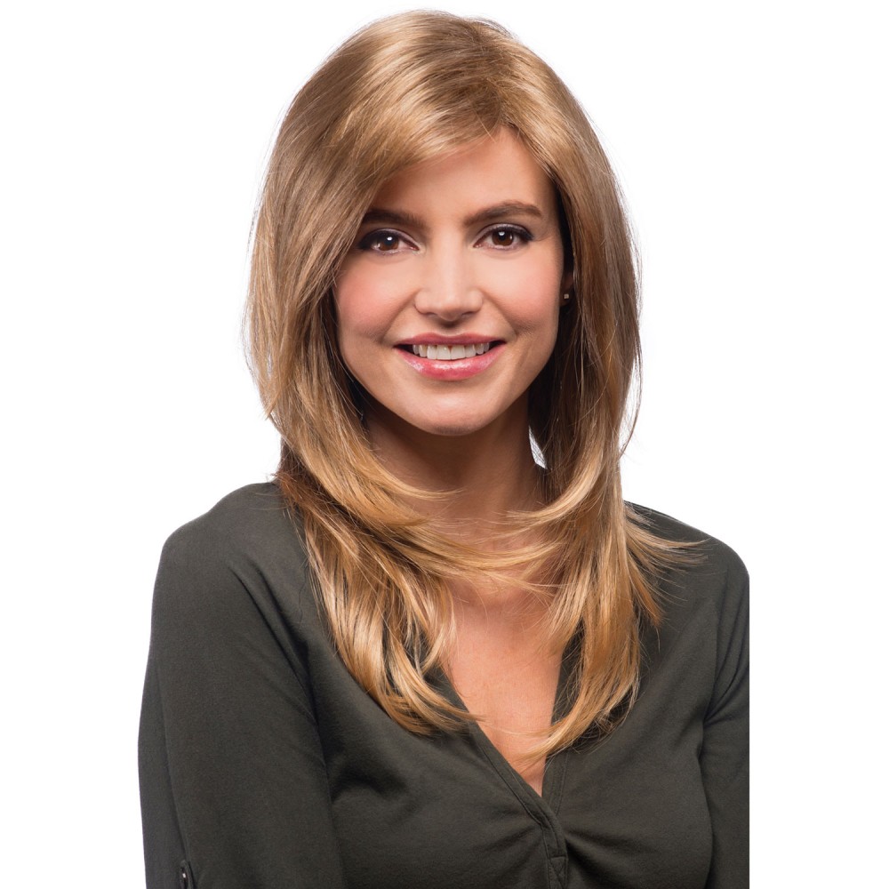 Lange Stufig Blonde Synthetische Perücke