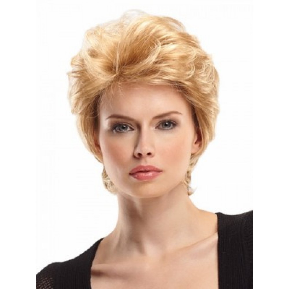 Kurze Shag Locken Spitzenfront Perücke