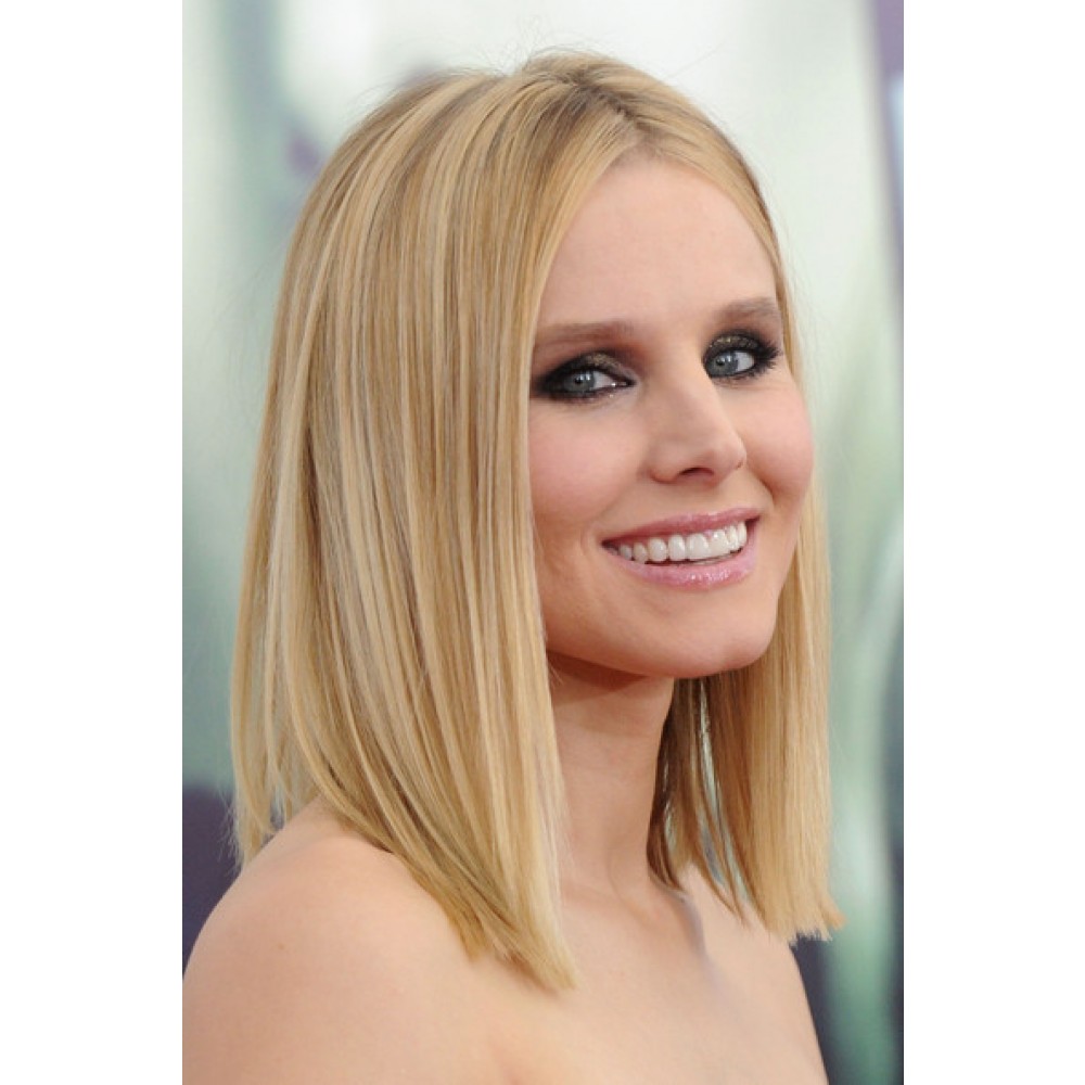 Kristen Bell Spitzenfront Mittellange Gerade geschnittene Perücke