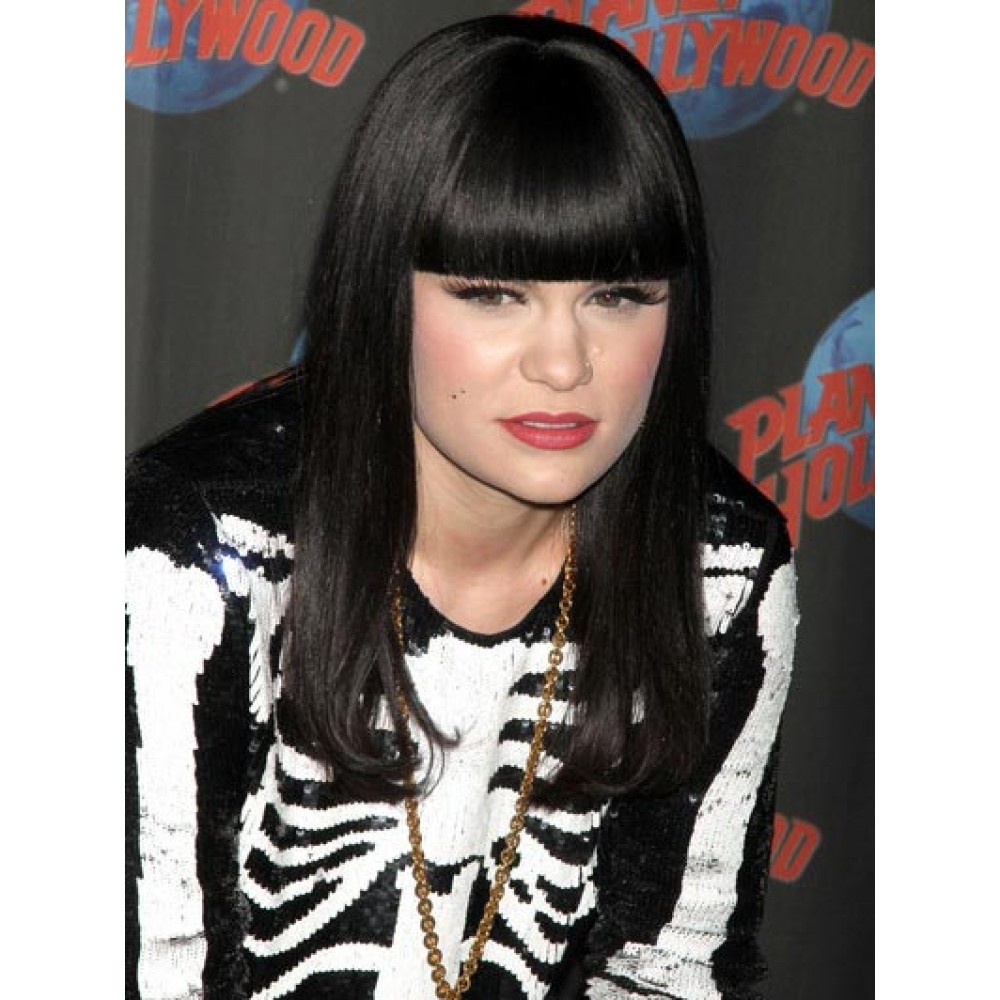 Perfekte Lange Gerade Schwarze Jessie J Synthetische Kappenlose Perücke für Frauen