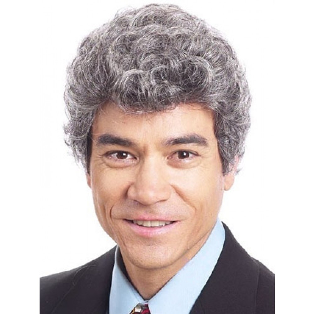 Graue Lockige Lace Front Herren Haar Perücke