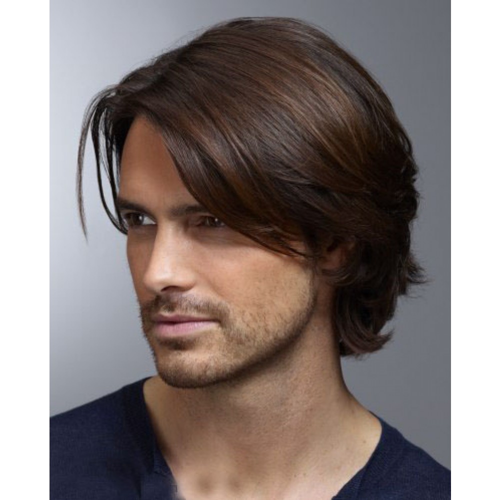 Herren Glatt Lace Front Haar Perücke