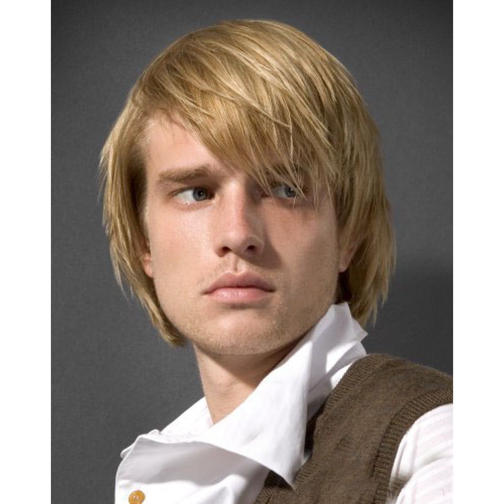 Blonde Gerade Kurze männliche Perücke