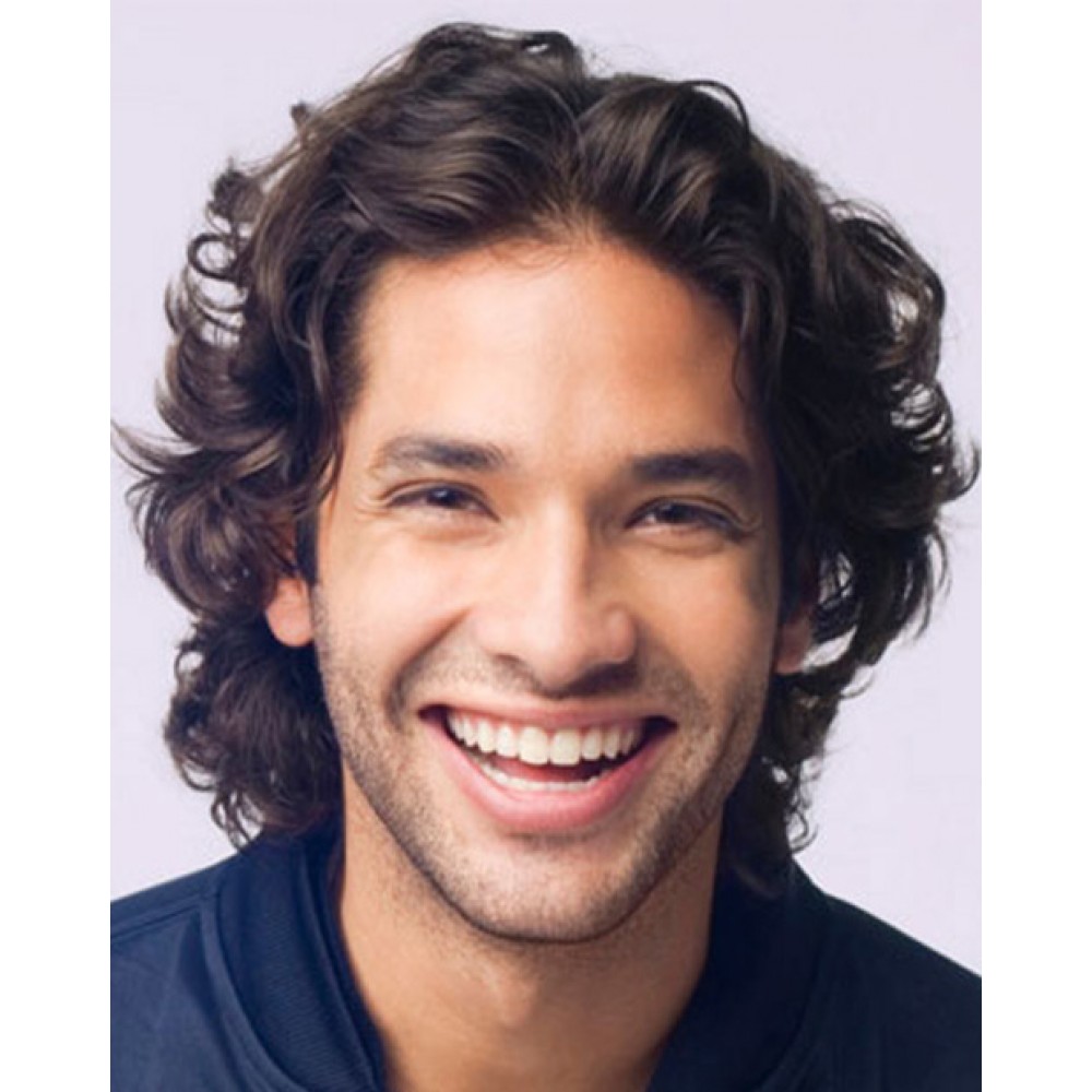 Lace Front Lockiges Haar Perücke für Herren