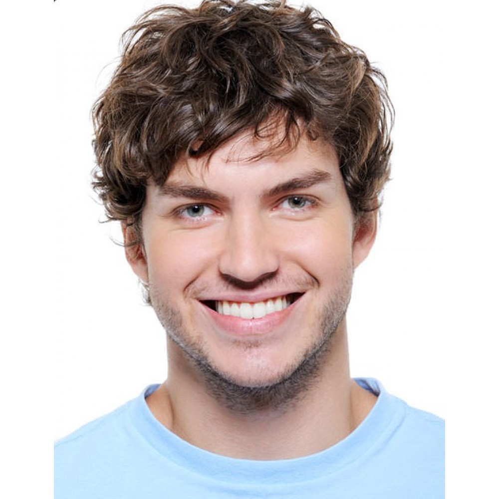 männliche Locken Haar Perücke